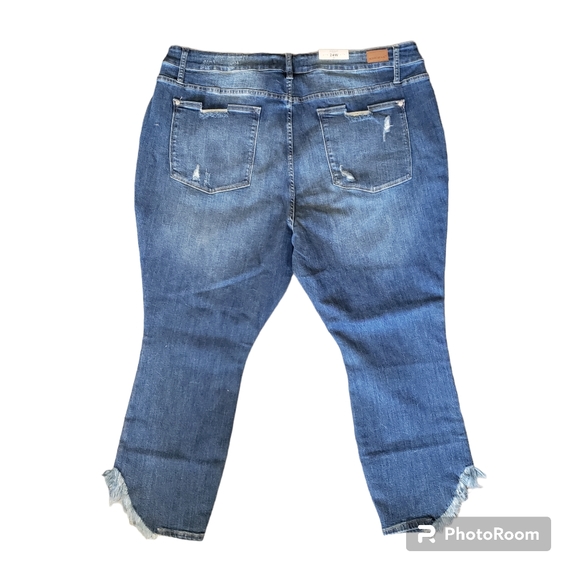 Judy Blue NWT Plus Size Womens Distressed Frayed Skinny Fit Medium Blue Size 24W - Picture 2 of 8